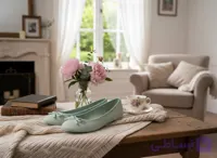 کفش باله زنانه Forever21 با رویه پارچه‌ای به رنگ سبز آبی