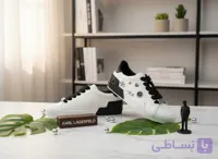 کفش کتانی زنانه Karl Lagerfeld مدل لوگودار به رنگ سفید و مشکی