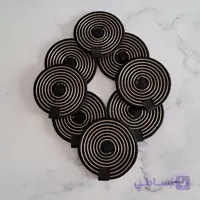 زیر لیوانی قیطان دوزی مشکی طلایی کد 132