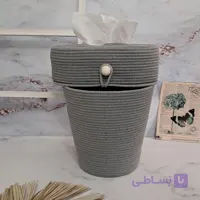کاور دستمال کاغذی رنگ طوسی قطان دوزی