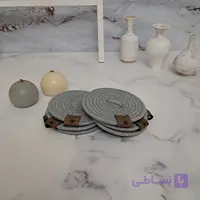 زیرلیوانی قیطان دوزی رنگ طوسی