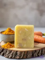 صابون گیاهی دست ساز ترکیبی هویج و زردچوبه  (روشن‌کننده و ضد لک) مهتاب100 گرم