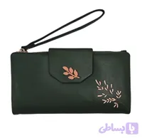 کیف پول زنانه پرتیزس مدل برگ چرم مصنوعی
