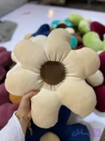 کوسن طرح گل مخمل وارداتی کرم