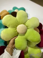 کوسن طرح گل مخمل وارداتی فیروزه ای