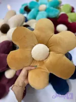کوسن طرح گل مخمل وارداتی نارنجی کرم