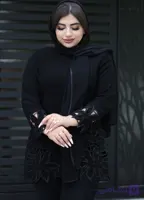 مانتو کتی زنانه گلدوزی همراه با جواهردوزی مشکی مدل یارا