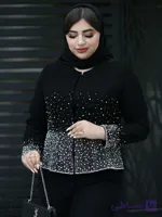 کراپ کت زنانه فول سنگ دوزی مدل الماس
