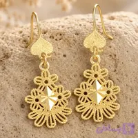 گوشواره سه برگ استیل رنگ ثابت ضد حساسیت J14