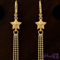 گوشواره ستاره آویز دار استیل رنگ ثابت ضد حساسیتJ19