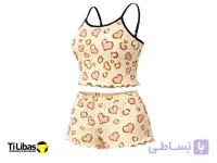 تاپ شورتک زنانه ریژان طرح گل ریز نخ کبریتی