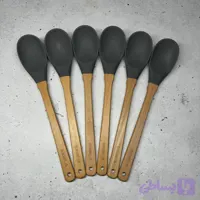 قاشق سیلیکونی لیسکی الگانت دسته چوبی مقاوم تا 315 درجه سانتی‌گراد