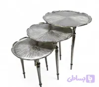 میز عسلی آلمینیومی نیلوفر نقره ای