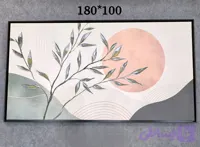 تابلو دکوراتیو برجسته و تکسچر طرح «شاخه زیتون و خورشید هلویی» | سبک ژاپاندی