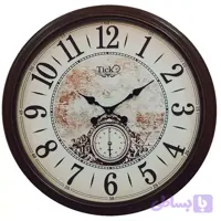 ساعت دیواری چوبی تیک مدل 714 | طرح جزیره 70 سانتی