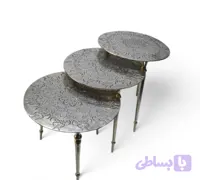 میز عسلی آلمینیومی خورشیدی نقره ای