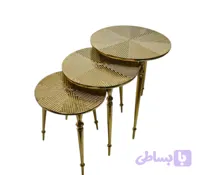 میز عسلی آلمینیومی خطی طلایی