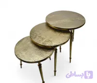 میز عسلی آلمینیومی پوست ماری طلایی
