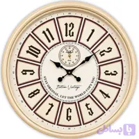 ساعت دیواری چوبی تیک مدل 718 | اعداد انگلیسی زمینه مشکی 70 سانتی