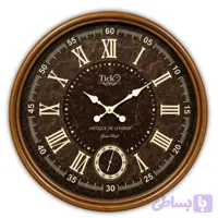 ساعت دیواری چوبی تیک مدل 711 | اعداد رومی 70 سانتی‌متری