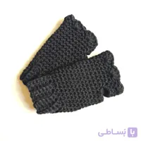 دستکش بدون انگشت قلاب‌بافی دست‌بافت | نیم‌دستکش زنانه دست‌ساز
