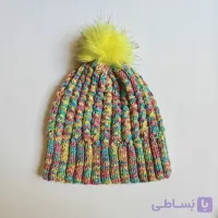 کلاه بافتنی دستبافت رنگارنگ |آدینا استایل