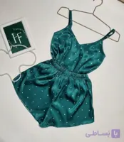 ست تاپ و شورتک زنانه مدل پلنگی ساتن ال ایکس درجه یک