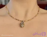 گردنبند چوکر سنگی منجوقی | با طراحی سیمی
