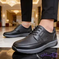 کفش مردانه طبی چرم گاوی سایز 40 تا 44 رنگ مشکی