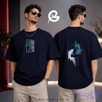 تیشرت گلدوزی باکسی طرح آووکادو جنس دونخ لاکرا