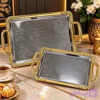 سینی استیل دسته‌دار مدل آنا 3 رنگ ثابت