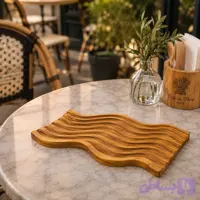 مزه خوری چوبی و اردوخوری چوبی تخته سرو چوبی شیار دار مدل موج