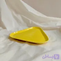 شیرینی خوری سرامیکی مدل مثلثی دستساز رنگ زرد