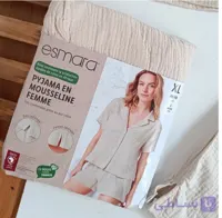 ست زنانه اورجینال برند Esmara آلمانی صورتی و کرم سایز (M_L_XL_XXL)