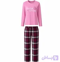 ست تی شرت آستین بلند و شلوار زنانه Esmara مدل فلانل سایز ۳۸-۴۰