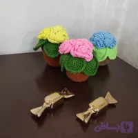 گلدان رز بافتنی