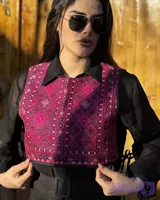 وست زنانه جلو بسته طرح سوزندوزی مدل میناب