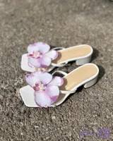 صندل زنانه ارکیده سفید و صورتی