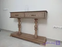 کنسول ستونی دو کشو سندبلاست چوب طبیعی بلوط مدل 403مناسب پذیرایی در 7رنگ