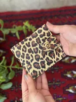 کیف پول جیبی پلنگی جنس چرم طبیعی دستساز نیل ست