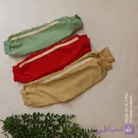 شلوار راحتی ساده خط دار اسپرت جنس نخی کمرکش