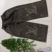 شلوار لی دخترانه نگین دار گرم بالا کمر کش