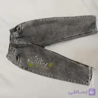 شلوار لی اسپرت گرم بالا طرح روش گلدوزی شده کمرکش