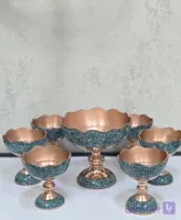 ست آجیل خوری ۷پارچه فیروزه کوبی