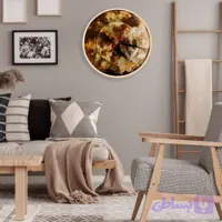 ساعت دیواری سرامیکی دست‌ساز نارسیس، تک‌نسخه با رنگ منحصربه‌فرد انتزاعی – N6.clock