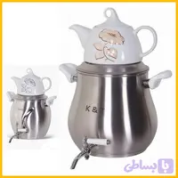 کتری سماوری کف چدن + قوری ورق ضخیم
