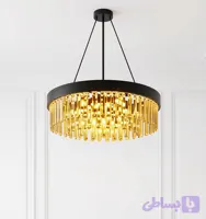 لوستر کریستالی قطر ۶۰ کاردی سه ردیف کریستال