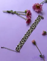 دستبند زنانه میوکی مدل پلنگی نقره ای