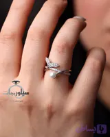 انگشتر نقره زنانه دم وال و مروارید