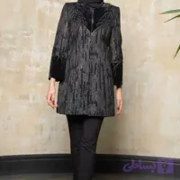 مانتو مجلسی مخمل و ژاکارد مزونی